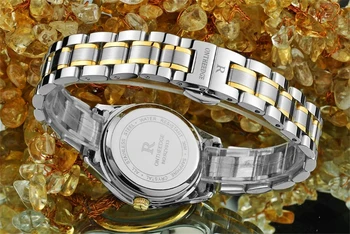 Гореща МОДА, СТИЛ колела от неръждаема стомана, дамски модни часовници луксозна марка златни часовници дамски кварцов часовник стомана каишка часовник