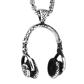 Пънк 316L неръждаема стомана класическа музика на слушалки слушалки слушалки висулка колие най-добрият подарък