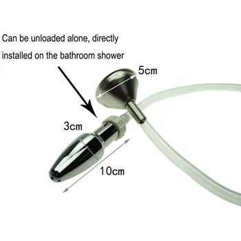 CamaTech метална фуния клизма за анален комплект за почистване кухи анален включете клизма с маркуч вагинален душ накрайник за душ за пречистване на ануса Клизматор
