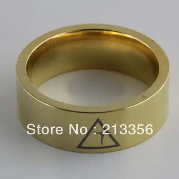 Безплатна доставка купя евтина цена отстъпка скъпоценен камък САЩ горещи продажба 8 мм мъжете и жените масонские 14-та степен Златни тръби Волфрам годежни пръстени