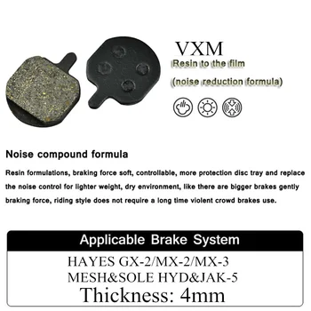 VXM 2 двойки наем смола хидравлични дискови накладки за МТБ ХЕЙС GX-2/MX-2/MX-3 на окото и подметка HYD DS26 GENIER Bicycl част на накладките