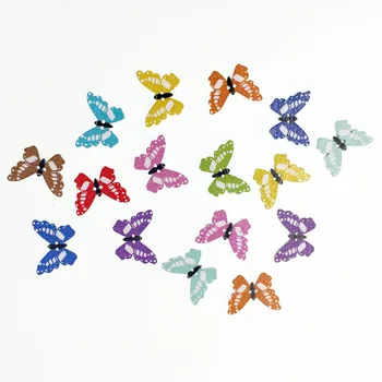 100шт мода на едро смесени пеперуди дървени копчета и шивашки аксесоари, декоративни копчета и ръчно изработени scrapbooking занаят САМ 19 * 25 мм