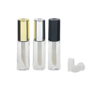 100шт на Едро 1.2 мл микс 3 цвята празен мини прозрачен пластмасов блясък за устни Балсам тръба ,1.ml пластмасова бутилка козметични контейнер
