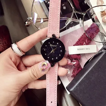 2018 Top Quality Luxury lady Crystal Watch Women Dress Watch.Модни плюшени часовник от естествена кожа, дамски Ръчни часовници гореща разпродажба