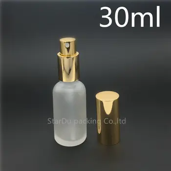 Безплатна доставка на 10 бр. / лот 30 мл прозрачен матиран стъклен флакон етерично масло спрей стъклена бутилка, празна бутилка опаковки на парфюм