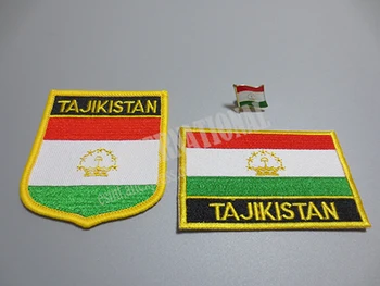 Лепенки за бродерия на националния флаг и метална Жени за лацкана хартата Таджикистан