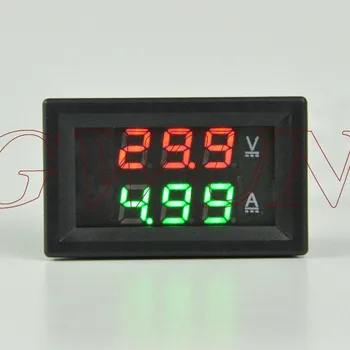 GWUNW BY32A 0-100V 0-5A DC Цифрово измерване на ток, напрежение двоен дисплей червен син светодиод