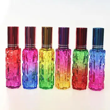 6 бр./лот 6 цвята, 12 мл спрей стъклен флакон на парфюм може да запълни грим вода празен еднократна употреба козметичен стъклен флакон на аромата
