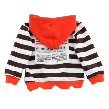 2018 есен детски палто на райета Яке за момичета писмо графити блузи с качулка децата пълен ръкав за момче на горно облекло от 4 до 14 години