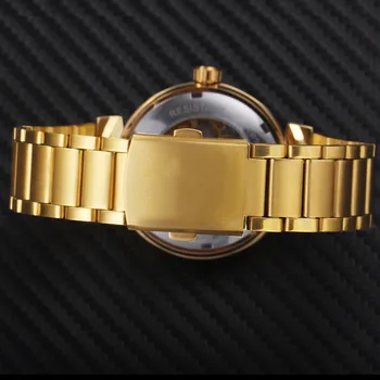 FORSINING Top Brand Luxury Watch мъжете Автомеханический злато каишка от неръждаема стомана морски скелет циферблат мода облечи ръчен часовник