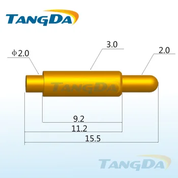 Tangda Пого pin connector DHL/EMS D3. 0*15.5 mm 1A Spring thimble Battery connector сонда позлатена мед голяма Токовая антена