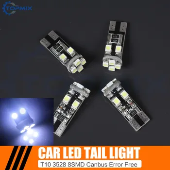 10x Car LED Canbus T10 W5W 8 SMD 1210 3528 LED No error Auto LED 194 168 Parking Wedge LED Light Bulb лампа 8SMD Бял DC 12V