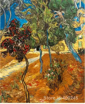 работа на Винсент Ван Гог дървета в градината, търсещи убежище модерни картини репродукция масло handmde високо качество