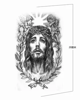 Молитва на Свети Исус Христос временни татуировки, боди-арт ръкав ръка Флаш татуировки етикети фалшиви татуировки водоустойчив хена татуировки