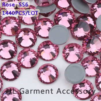 SS6-SS20 розов цвят, подобен SWA Rhinestone1440 бр. / много високо качество на коригиране на кристали се използват за висок клас дрехи