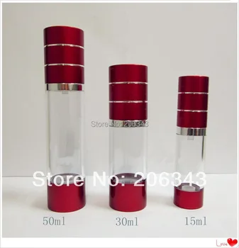 Безвоздушная пластмасова бутилка от 15 мл лосион с безвоздушным помпа може да се използва за козметични опаковки