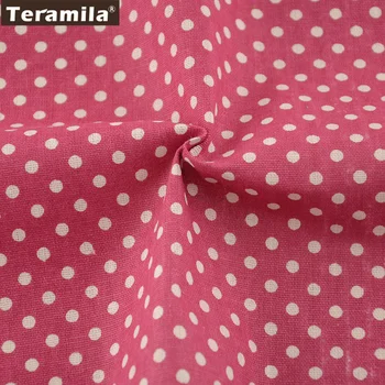Печат точки розово бельо плат за шиене материал TERAMILA бельо плат, широчина 145 см покривка завеса въздушна възглавница за