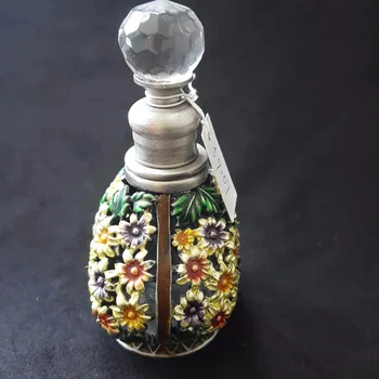 8 мл парфюм древни празни бутилки за еднократна употреба метално цвете Ангел гравиран стъклен съд преносим подарък декорация на дома#59107