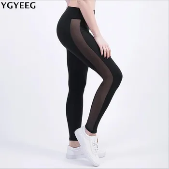 YGYEEG секси женски гамаши готическата поставяне на окото дизайн панталони панталони голям е размерът на черни Капри висока еластичност на нови фитнес гамаши