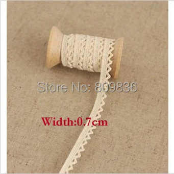 5yrd/лот памук жени подрязване дантела природа цвят 0.7 см плетене на една кука дантела, дантела и апликация(ss-360)