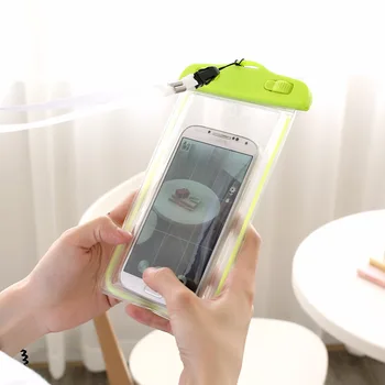 Безплатна доставка флуоресценцията водоустойчив калъф чанта мода PVC сензорен мобилни аксесоари за iPhone 5 6 6Plus 7 7plus