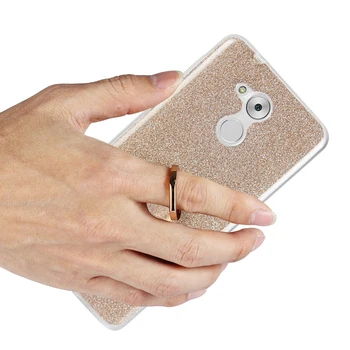 Титуляр силиконов калъф за Huawei Enjoy 5S прозрачен мек TPU блясък метален пръстен блясък калъф за телефон Huawei GR3 Bling на кутията