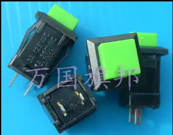 Зелен ключ 1A 250VAC 13*11 MM самостоятелно блокиране на квадратен ключов превключвател / бутон превключвател DS429-2