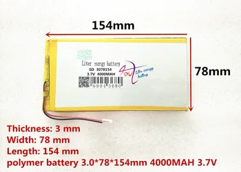 най-добрият батерия марка 3078154 4000mAH Battery, Li-ion Tablet pc battery For 7,8,9 inch tablet PC ICOO 3.7 V lithium Polymer battery