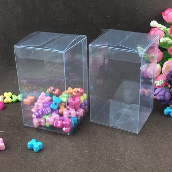 3*3 * 12 см, 50 бр. прозрачни пластмасови PVC кутии шахтель прозрачна кутия за бонбони / сватбен подарък бижута дисплей опаковъчни кутии