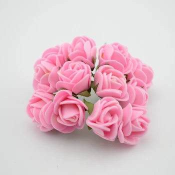 12 бр./лот моделиране мини Роза на изкуствени цветя, пяна цвете сам цвете топката венец прическа сватбени декорации на Сватбени цветя