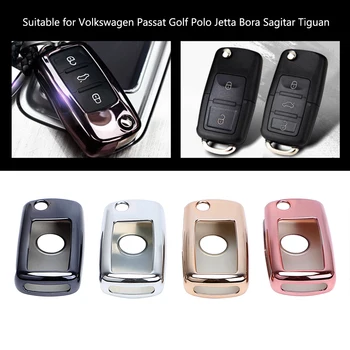 YOSOLO Real Auto Accessories Key Bag Cover Protector калъф за ключове на автомобила с брелоком за Volkswagen VW Passat, Jetta Golf Bora, Polo
