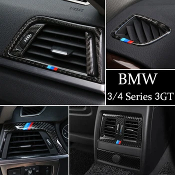 За BMW 3 4 Series 3GT F30 F31 F32 F34 Carbon Fiber Car Air Outlet климатик вентилационна рамка капак тапицерия на колата етикети