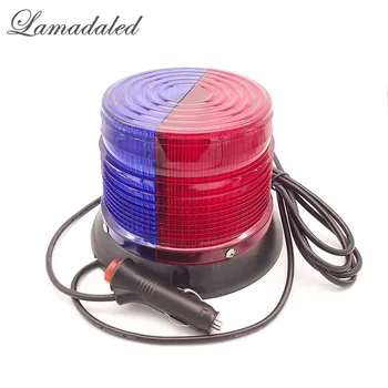 Lamadaled 12V 24V 16cm red blue led round police strobe light beacon fire engine спешно Car roof warning lamp with magnetic