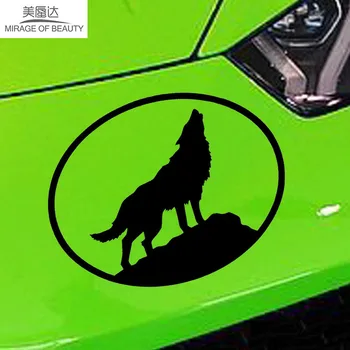 10,2 см*9 см творчески воющий вълк елиптична форма на колата стикер светоотражающая Vinyl стикер диво животно оформление на автомобила