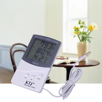 Digtal LCD Outdoor Indoor Thermometer TA318 Digital LCD Thermometer Hygrometer Температура AAA Battery 12.5 x 7.0 x 1.92 cm