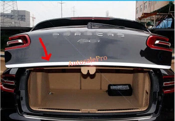 Неръждаема задната част на капака на багажника кутията на гърба на вратата ивица капак накладки за Porsche Macan 2016