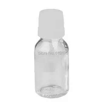 30шт 15 мл, прозрачни стъклени бутилки Бял винт Побойник доказателство на кутията празна бутилка етерично масло сок серум контейнер една малка извадка от флакона