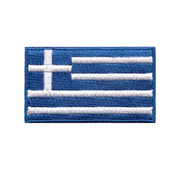 Гърция флаг бродирани лоскутная плат икона панталони или чанта етикети декоративни кръпка бродерия