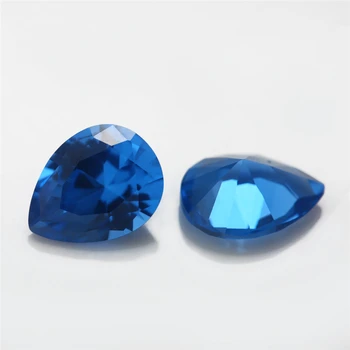 50шт 3x5~13x18 mm крушовидни свободен камък светло сини скъпоценни камъни синтетични Син камък за бижута 109# color Machine Cut