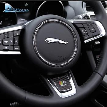 Airspeed Carbon Fiber Car Steering Wheel Stickers етикети емблемата на бижута и аксесоари за Jaguar XFL F-PACE XE XEL Car Styling