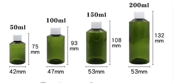 Безплатна доставка 50 мл 100 мл 150 мл 200 мл Зелен Lucency пластмасова празна бутилка парфюм празни козметични контейнери 30 бр