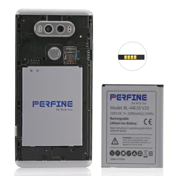 Perfine Rechargeable Li-Ion Battery BL-44E1F за смяна на батерията на мобилен телефон LG V20 3200mAh