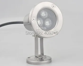 Ярък 3x1watt подводен LED прожектор IP68 Водоустойчив LED светлина открит басейн на езерото лампа светлина DC12V или 24V или AC85-265V