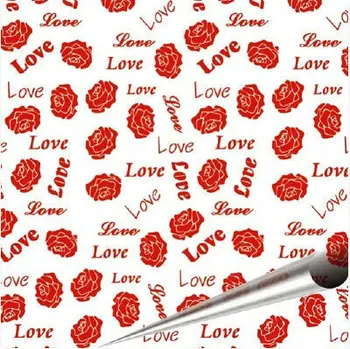 Valentine Red Rose Love Pattern Chocolate Transfer Sheets Годни За Хартия - 10 Листа В Опаковка