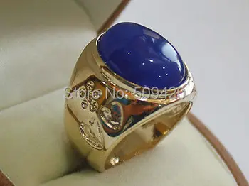 XFS102>>>огромен inaly син камък мъниста мъжки пръстен размер на 8-10