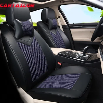 CARTAILOR Black Leather Look Car Seat Cover Protecion fit for Porsche Panamera седалките и опора качествени калъфи за комплекти седалки