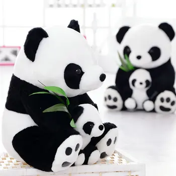 Сладката панда плюшена играчка майка и бебе панда кукла sutffed плюшени животни рожден ден детски подарък