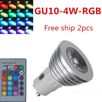 RGB LED лампа AC85-265V 4W GU10 Led 16 цветна лампа за работа на смени крушка многоцветен с дистанционно управление led осветление