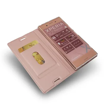 Ултра тънък PU кожа магнитен флип портфейл калъф поставка калъф за Sony Xperia XZ Premium