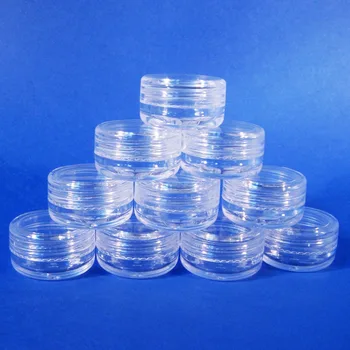 Free EMS 200 Лот 3 gr Small clear plastic container Travel size Cosmetic Sample Makeup Packaging mini Jar (AY170(3)-C=200 бр.)